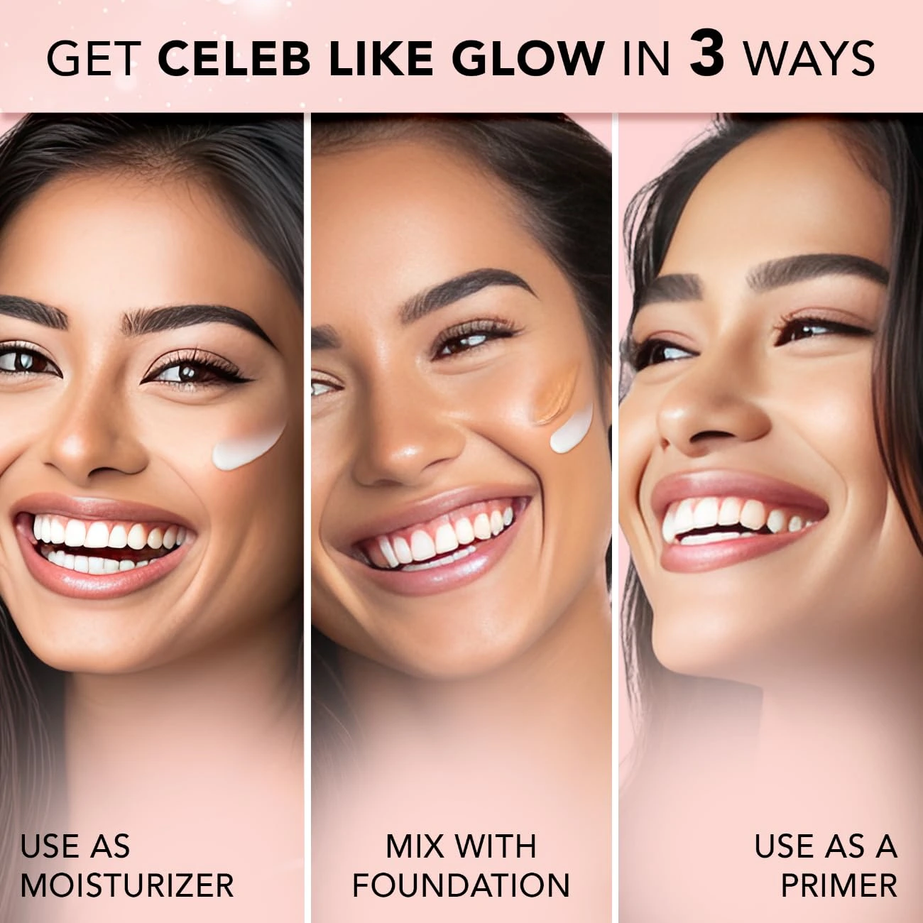 FACESCANADA Strobe Cream in Rose Gold (30ml) is your go-to for a fabulous primer, highlighter, and moisturizer all in one! Get ready to shine with its illuminating and glowing finish!