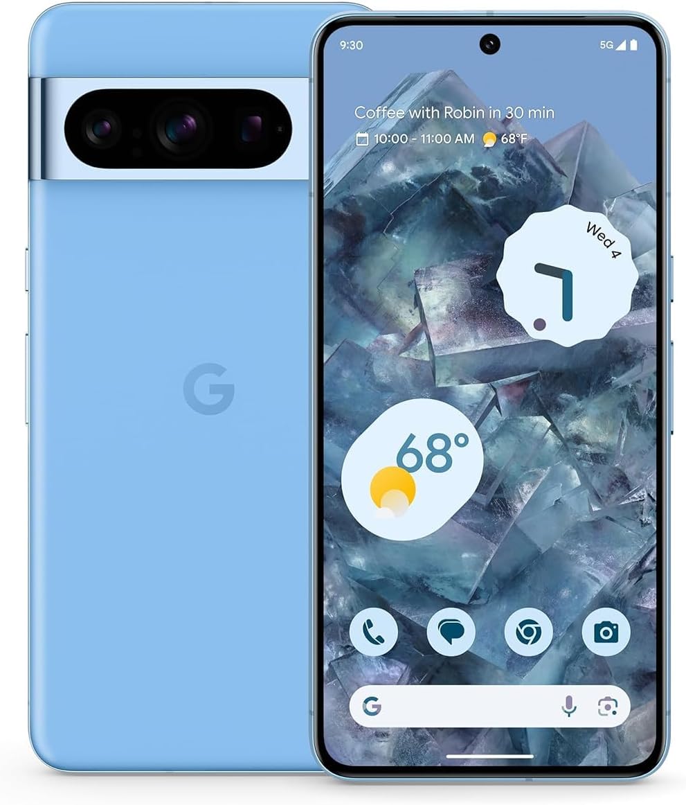 Google Pixel 8 Pro 5G in Bay, equipped with 128GB storage and 50MP triple rear cameras for high-quality photography.