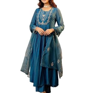 Elevate your wardrobe with the Nermosa Women Embroidery Solid A-Line Kurta