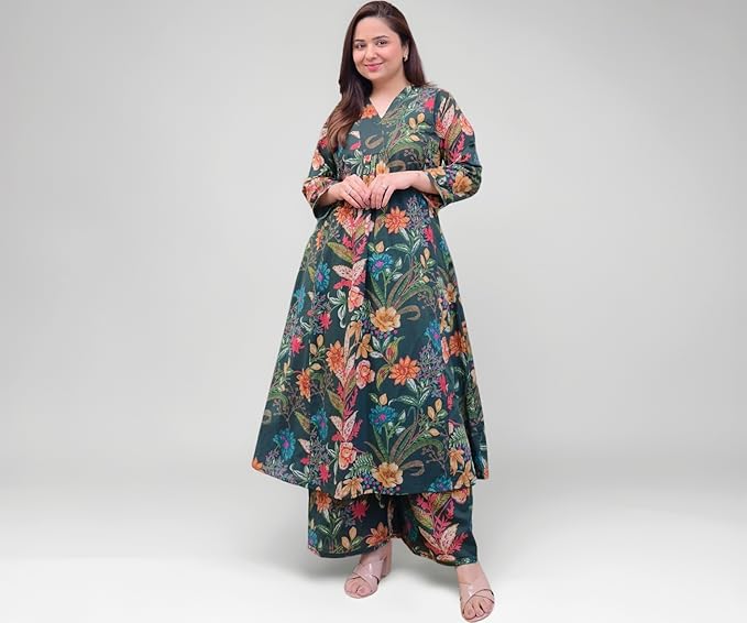 GreciiLooks printed kurta set for elegant office wear under ₹800