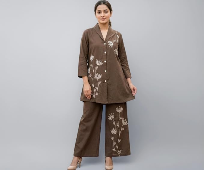 Women’s embroidered cotton co-ord set by JISORA