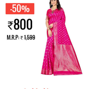 Woman wearing PRATYAM COLLECTIONS Banarasi Jacquard Saree for festive and wedding occasions