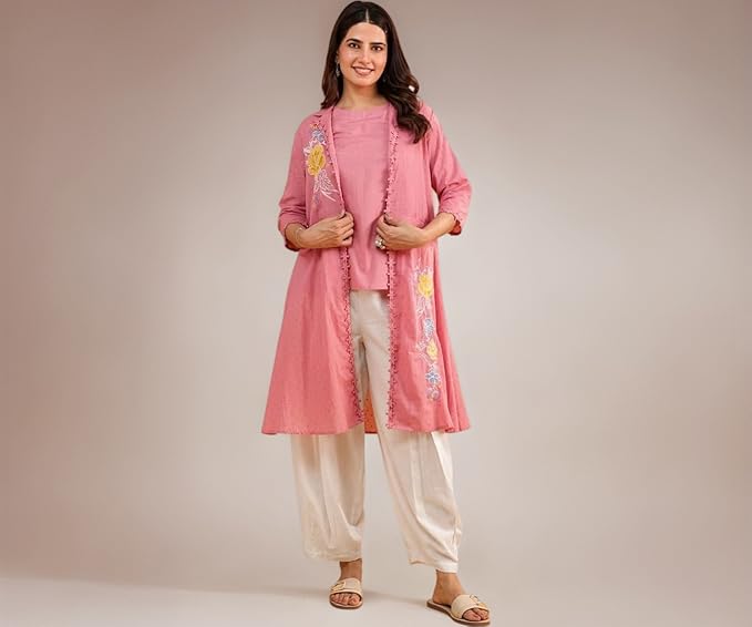 Women wearing embroidered Tavasya co-ord set