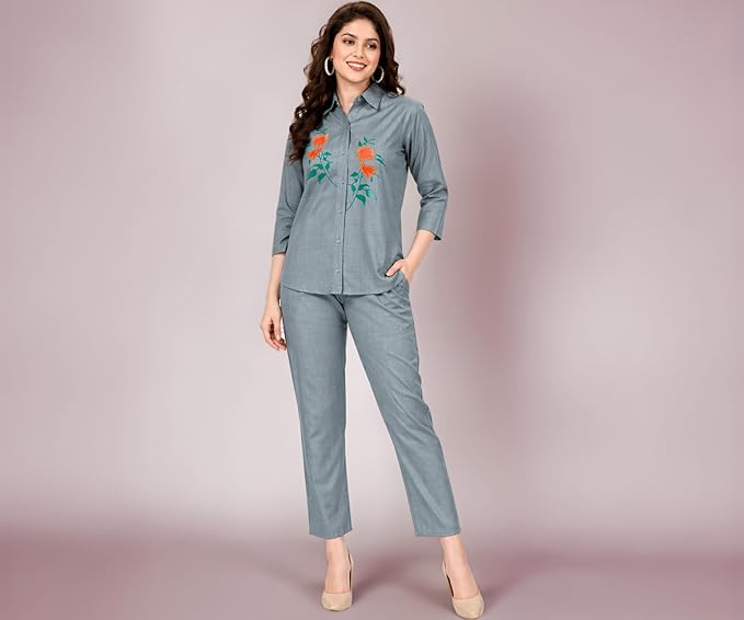 Premium embroidered co-ord set for women by Urbanadaa
