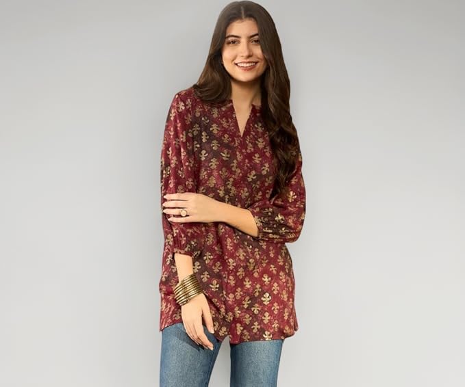 Vaamsi abstract printed western top for casual wear