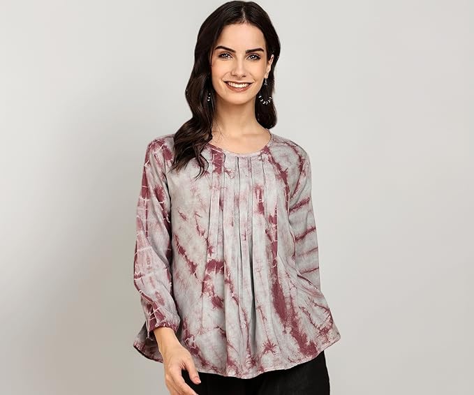 Maaesa puff sleeve western top for women
