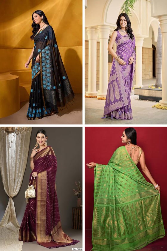 Best Silk Sarees for Reception and Wedding Parties
